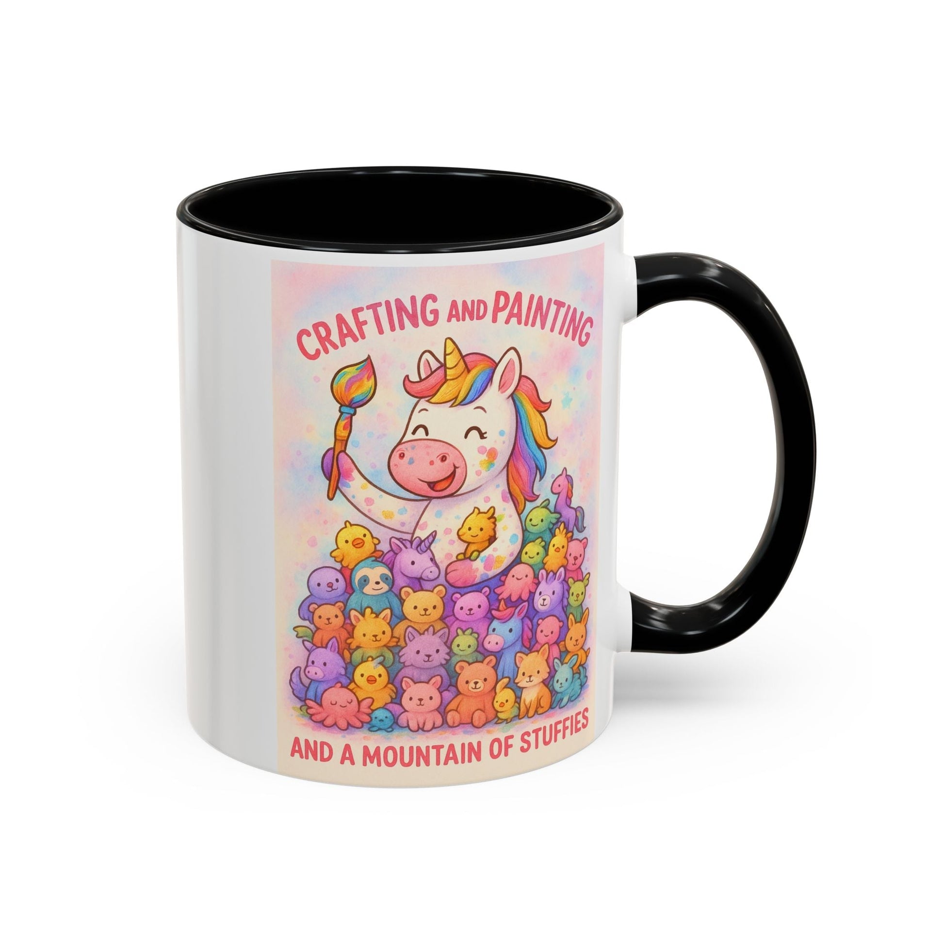 Whimsical Cat Mug featuring playful unicorn and cat design, perfect for creative minds and animal lovers.