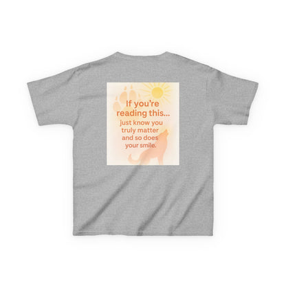 Gray Montana Adventure Kids Tee with nature-inspired graphic and motivational text on back.