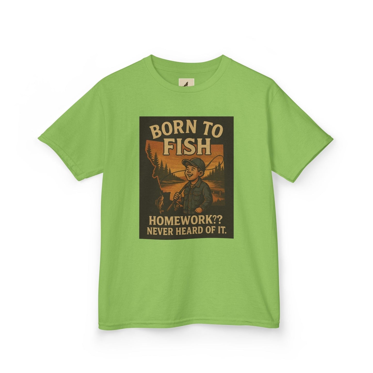 Kids Fishing T-Shirt – Funny Born to Fish, Skip Homework Design