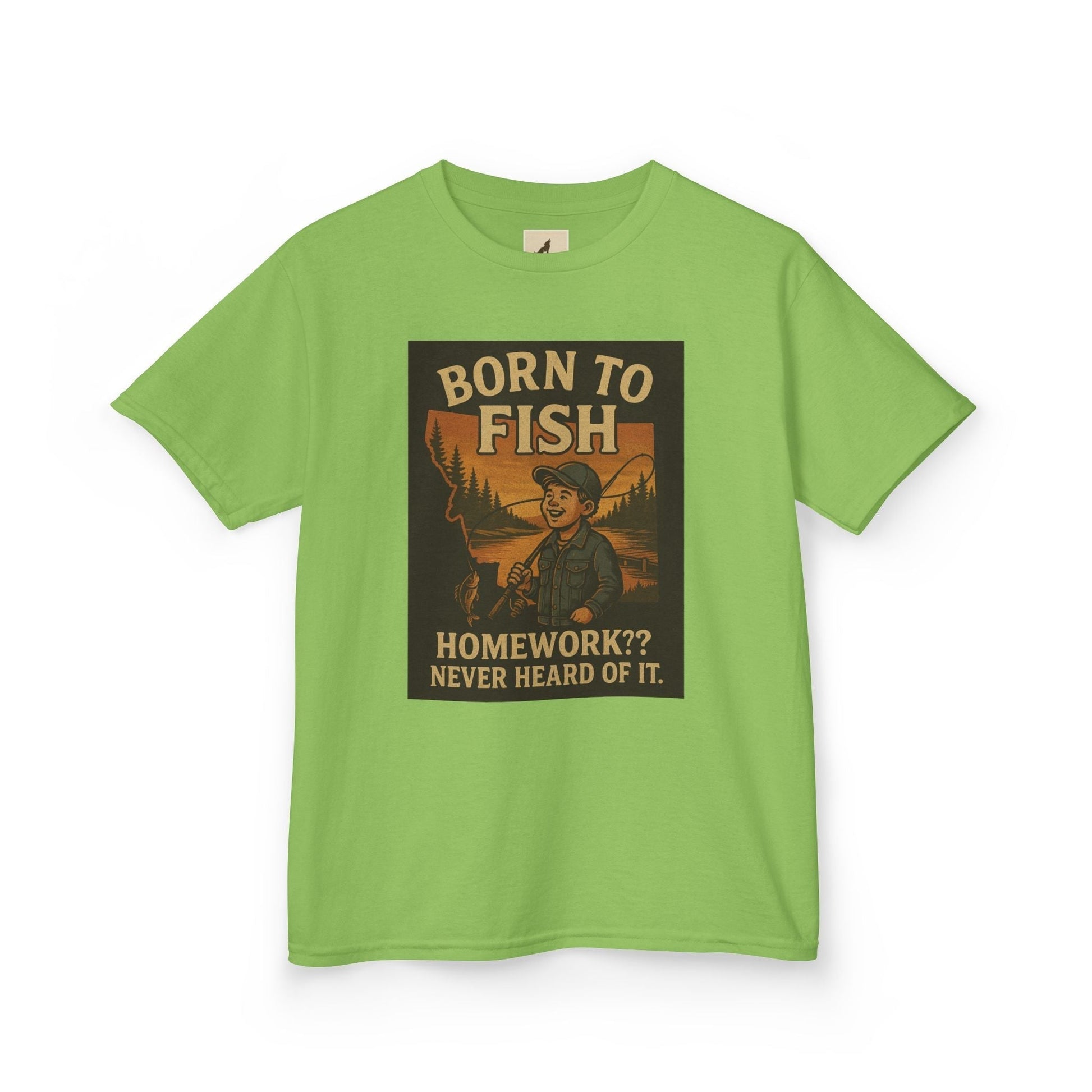 Kids Fishing T-Shirt – Funny Born to Fish, Skip Homework Design