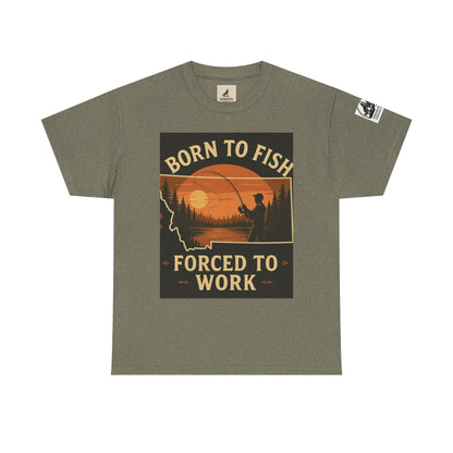 Montana Fishing Tee – Born to Fish Graphic Shirt with Silhouette Design
