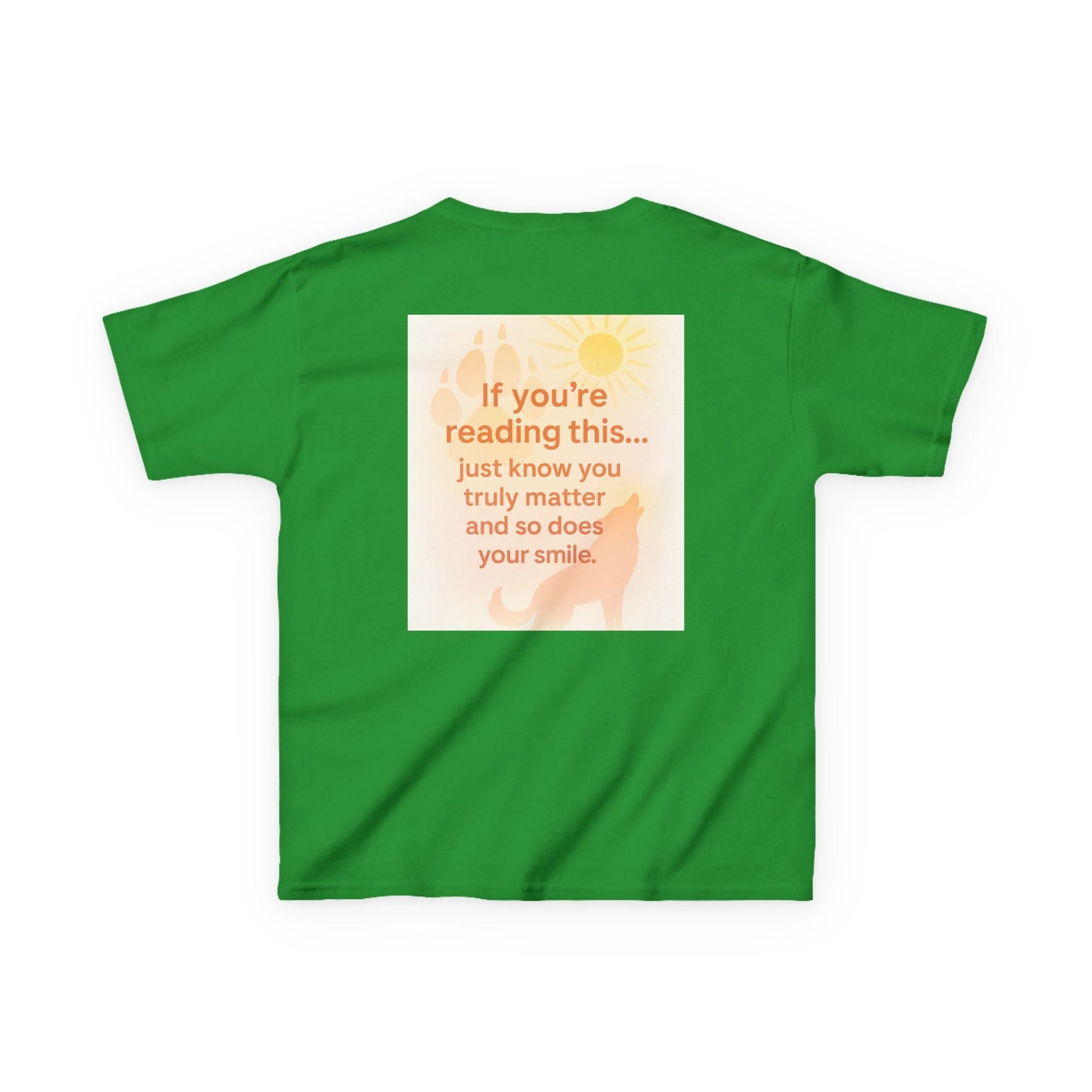 Green Montana Adventure Kids Tee with nature-inspired graphic and motivational text.