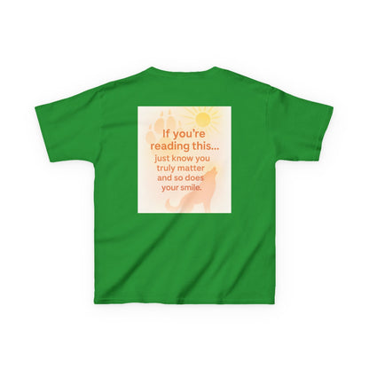 Green Montana Adventure Kids Tee with nature-inspired graphic and motivational text.