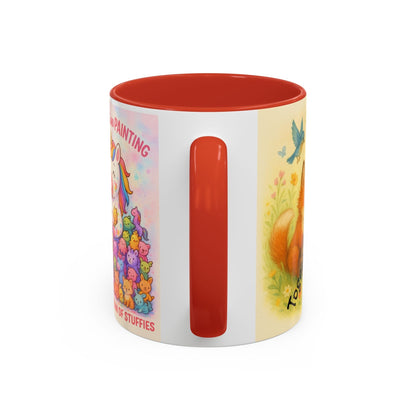 Whimsical Cat Mug with playful cat and unicorn design, perfect for cat lovers and creatives.
