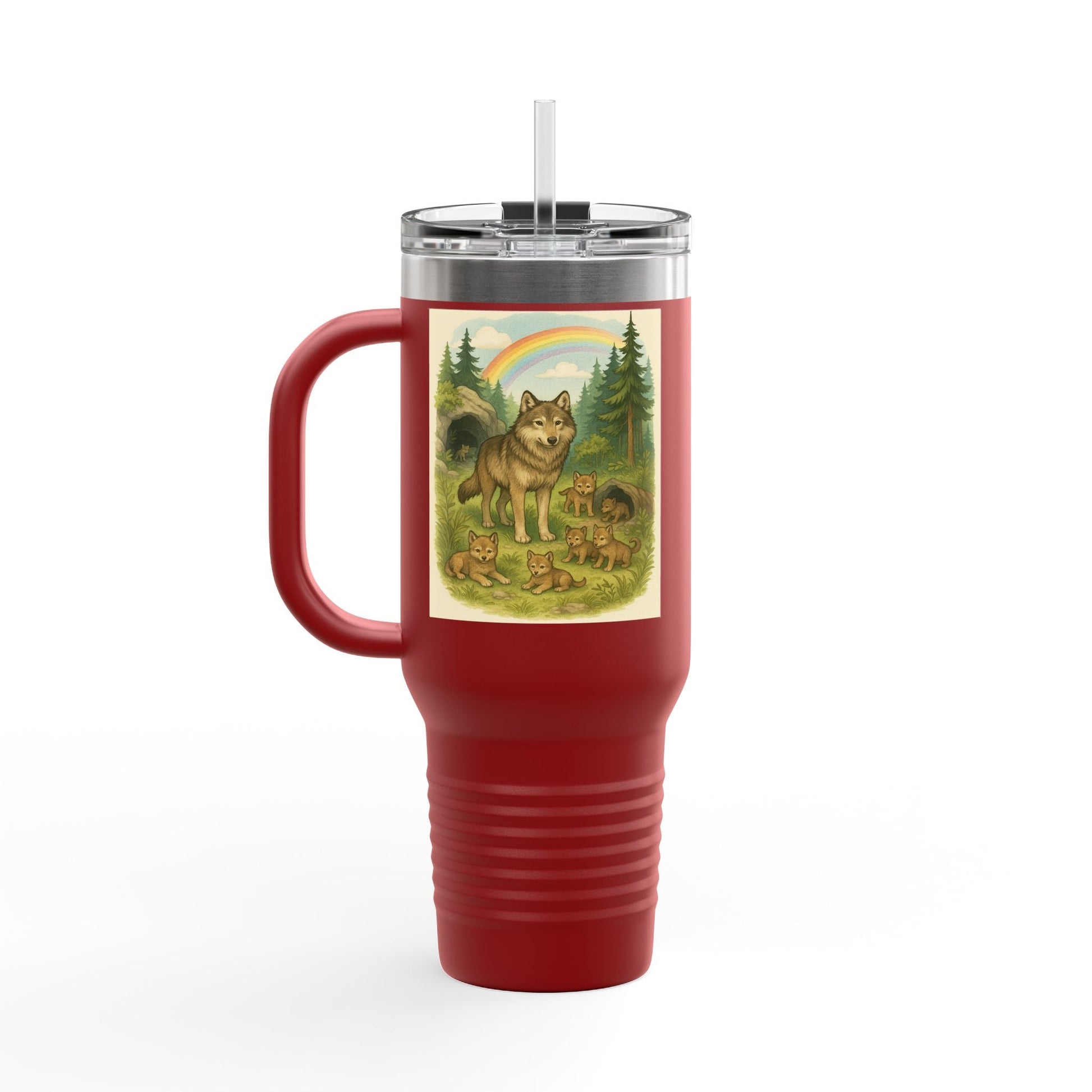 Wolves 40oz Insulated Travel Mug – Leak-Proof Tumbler for Outdoors