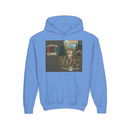 Youth Wildlife Hoodie with nature-inspired graphics and motivational message for adventurous kids.