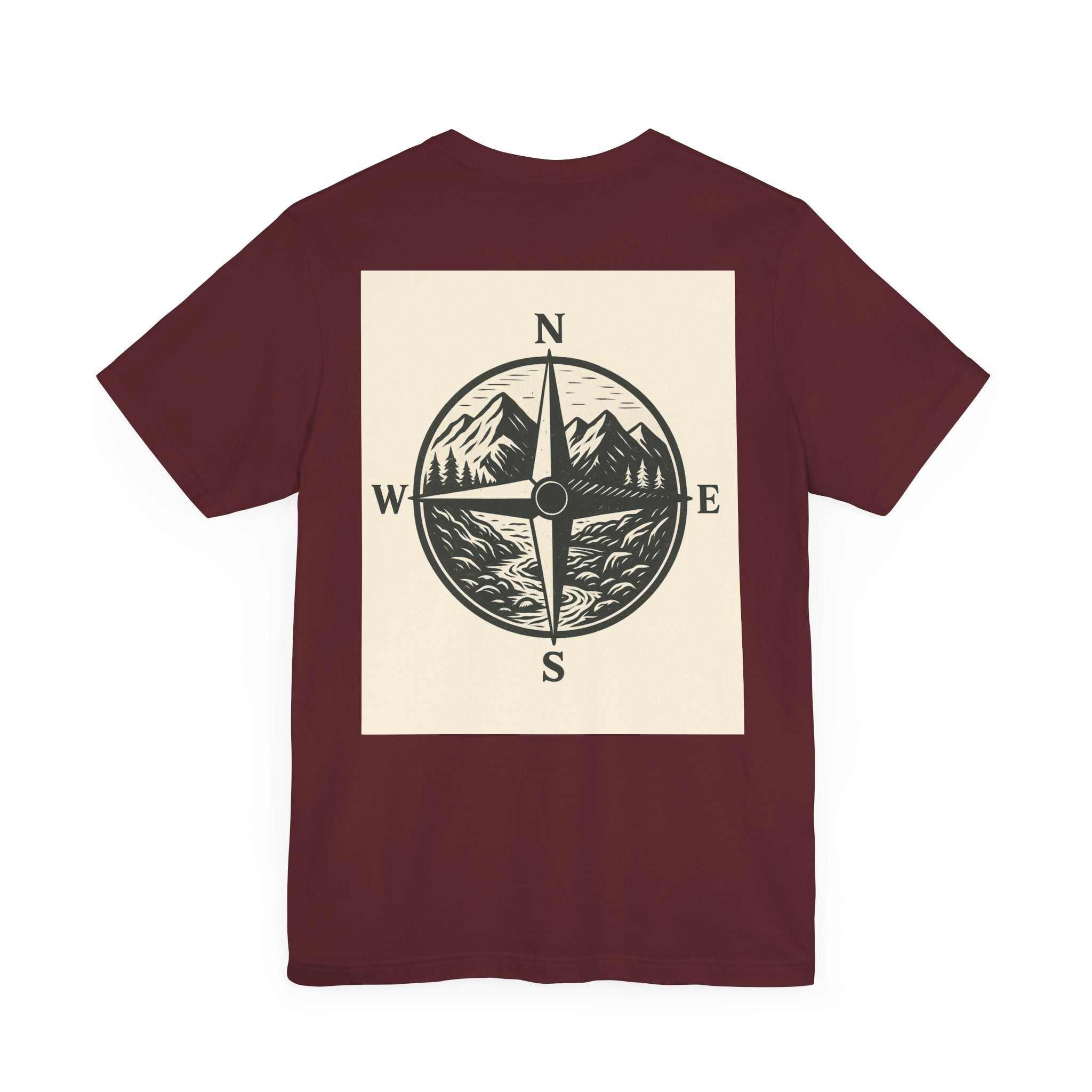 Burgundy "Get Lost in Montana Tee" featuring a mountain compass graphic.