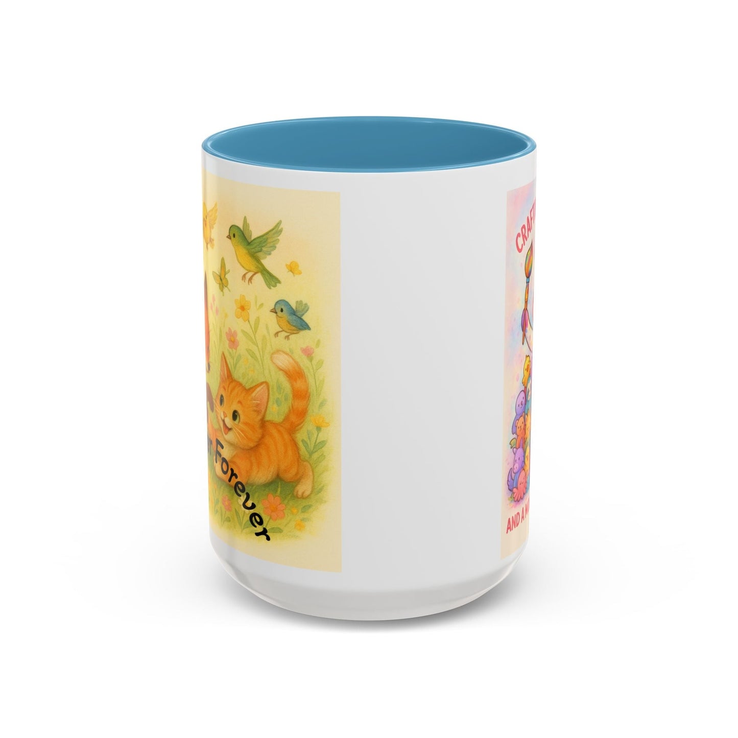Whimsical Cat Mug with playful cat and unicorn design, perfect gift for animal lovers and creatives.