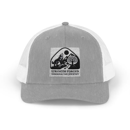 Forged in Kindness Hat – Strength Trucker Cap with Bold Message