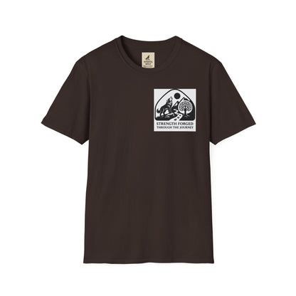 Welding Gift T-Shirt with "Strength Forged in Fire" graphic for metalworkers.