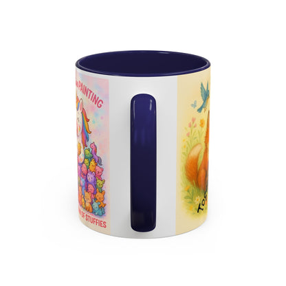Whimsical Cat Mug with playful cat and unicorn design, perfect gift for animal lovers.