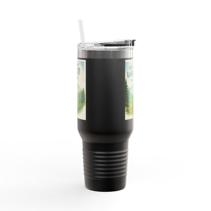 Montana 40oz Adventure Mug with rugged design and ergonomic handle, perfect for outdoor explorers.