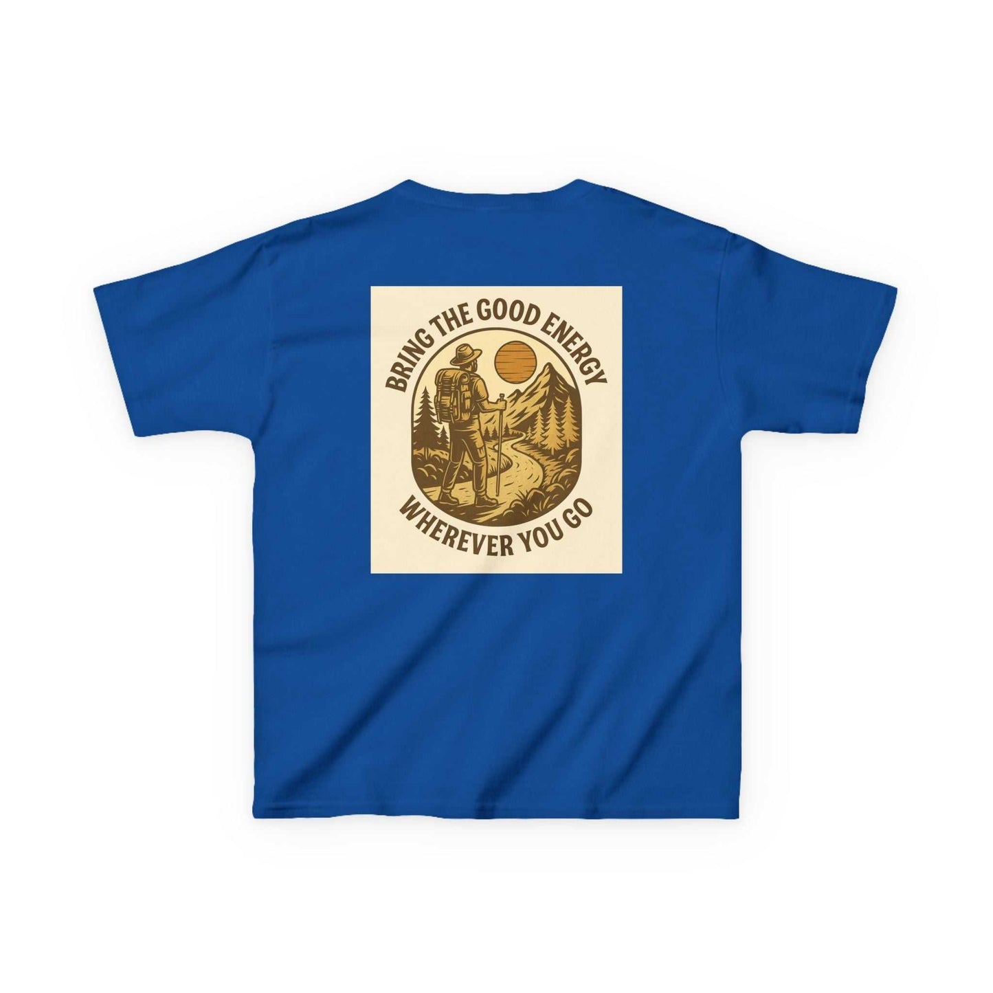 Nature-Inspired Adventure Kids Tee with motivational print for children.