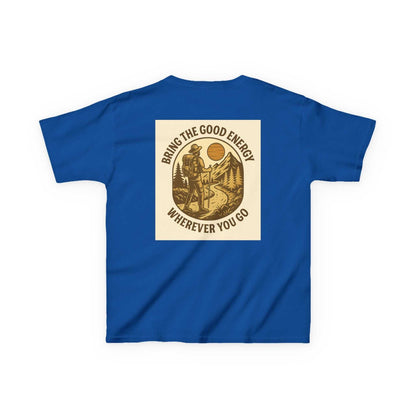Nature-Inspired Adventure Kids Tee with motivational print for children.