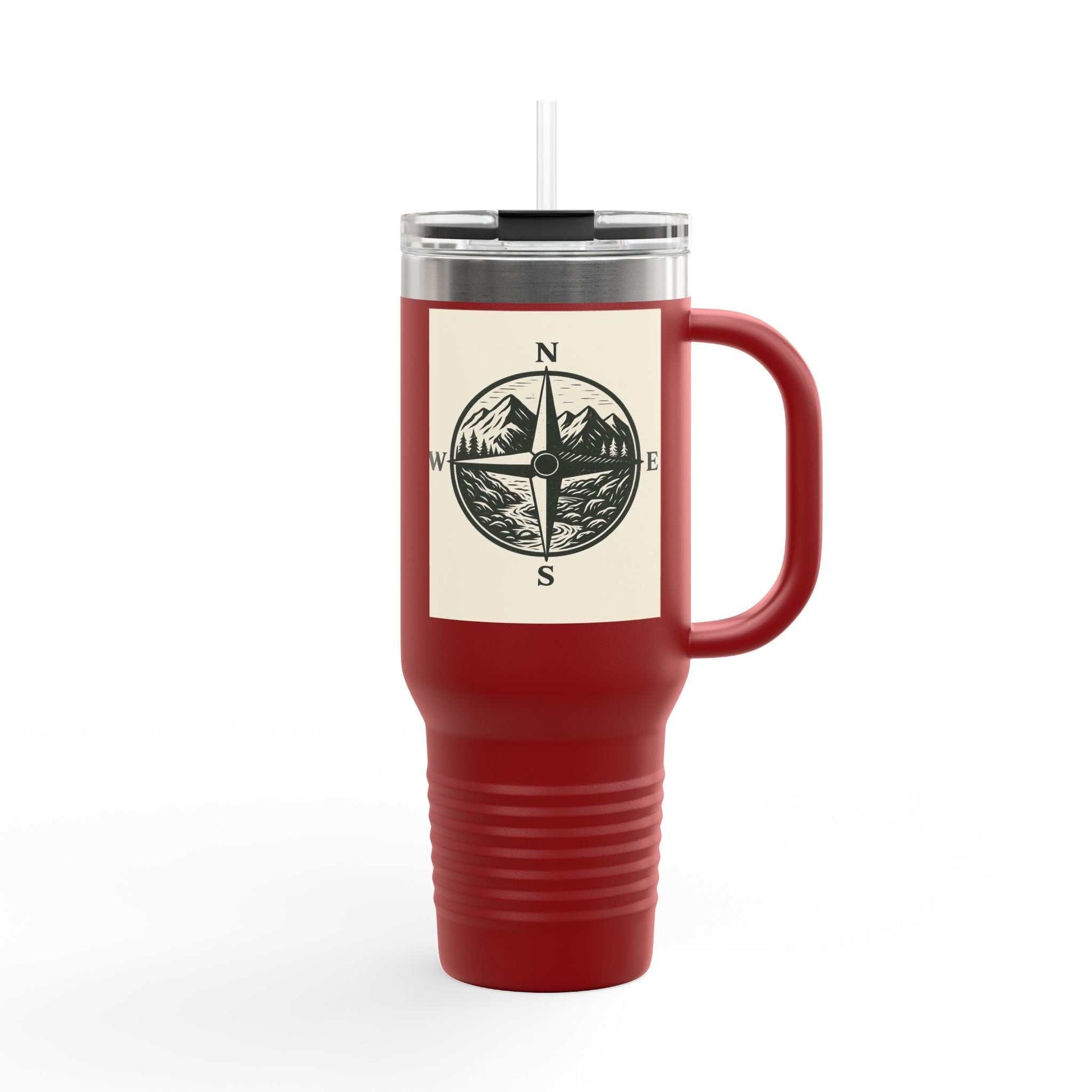 Montana Compass Travel Mug, 40oz insulated, compass design, outdoor adventures.