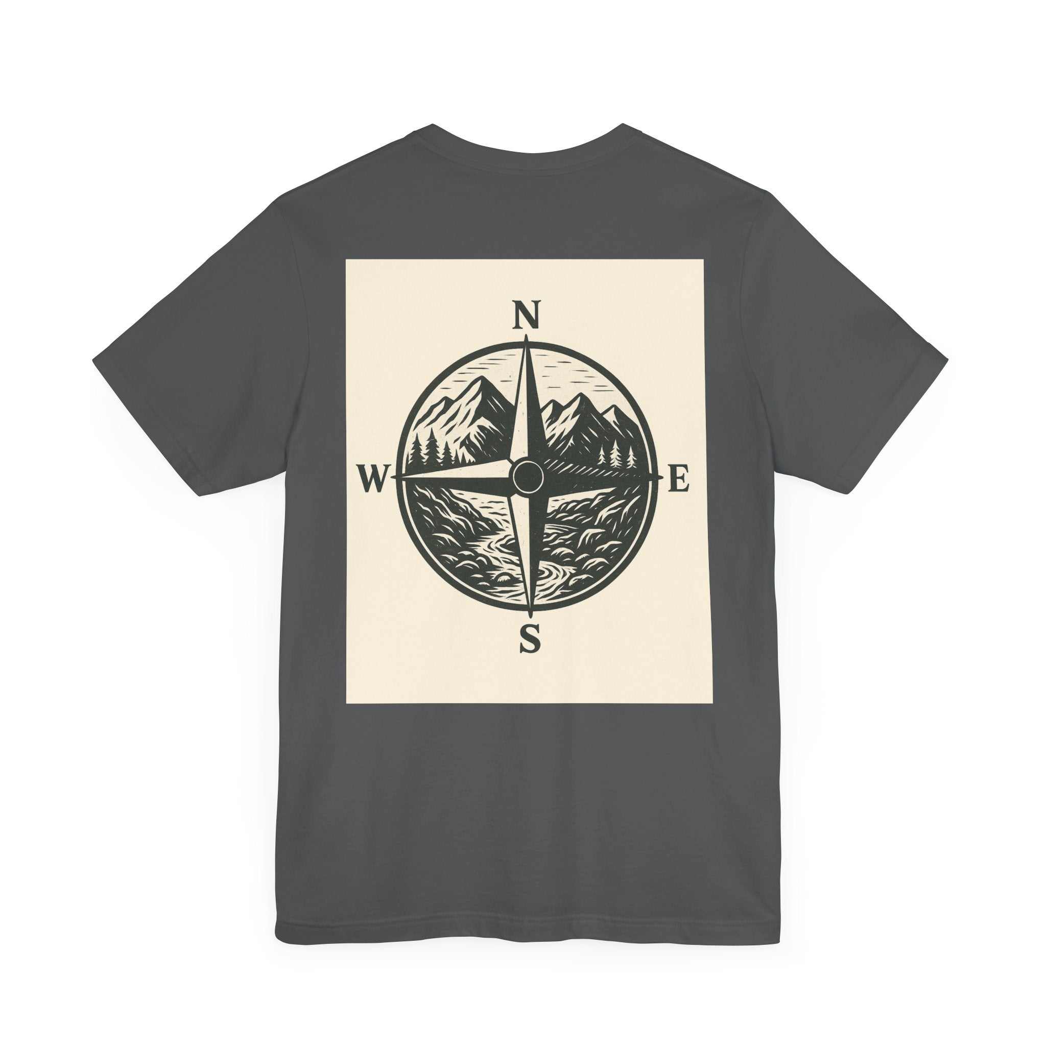 Scenic "Get Lost in Montana Tee" with compass and mountain graphic, perfect for outdoor adventurers.