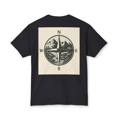 Nature-inspired Montana Adventure Tee with compass design on the back, perfect for outdoor enthusiasts and free spirits.
