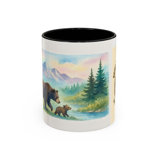 Nature-Inspired Mug – Bear & Mountain Coffee Cup for Outdoorsy Souls