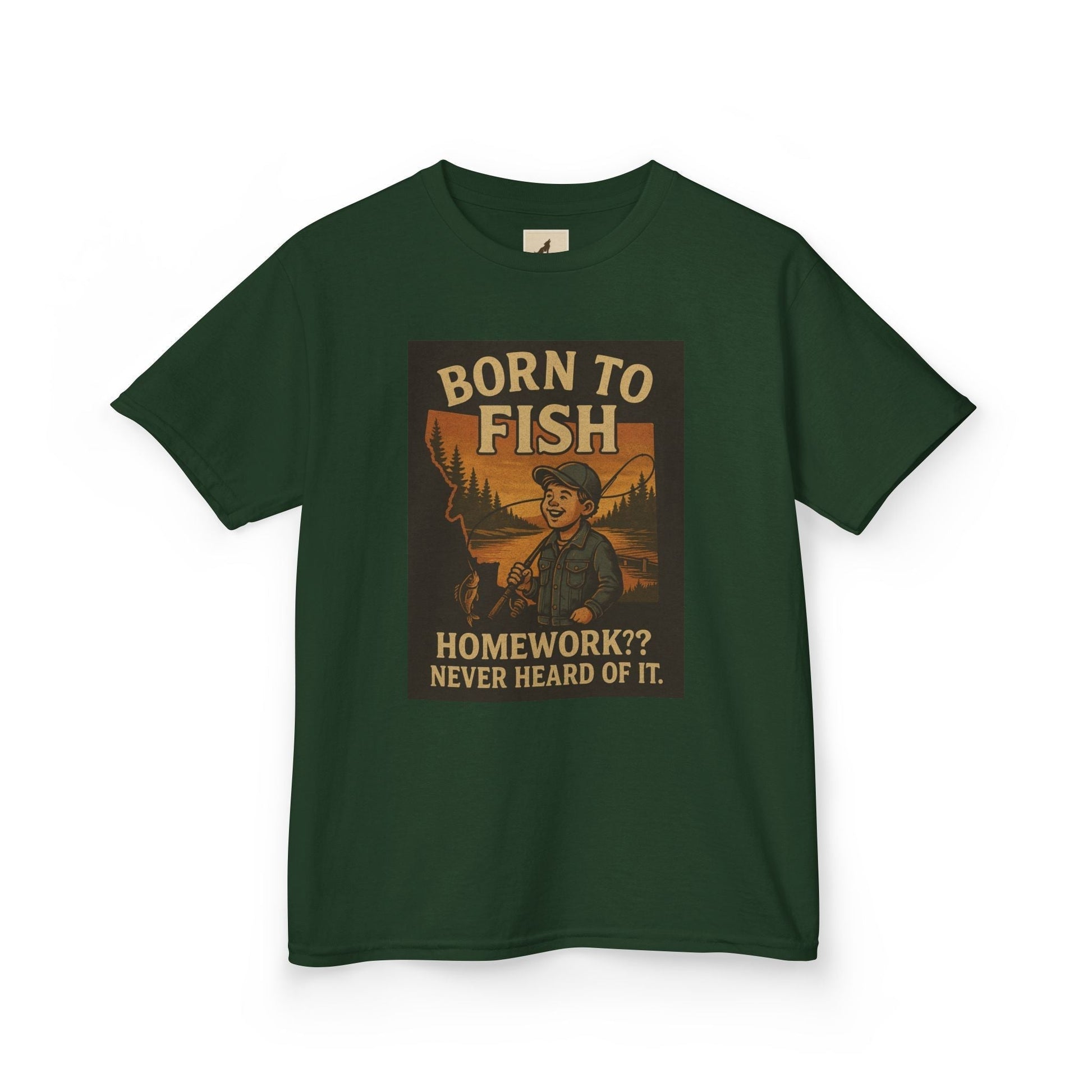 Kids Fishing T-Shirt – Funny Born to Fish, Skip Homework Design