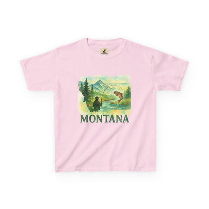 Montana Adventure Kids Tee – Nature-Inspired Graphic Shirt for Youth with Mountain and Tree Design.