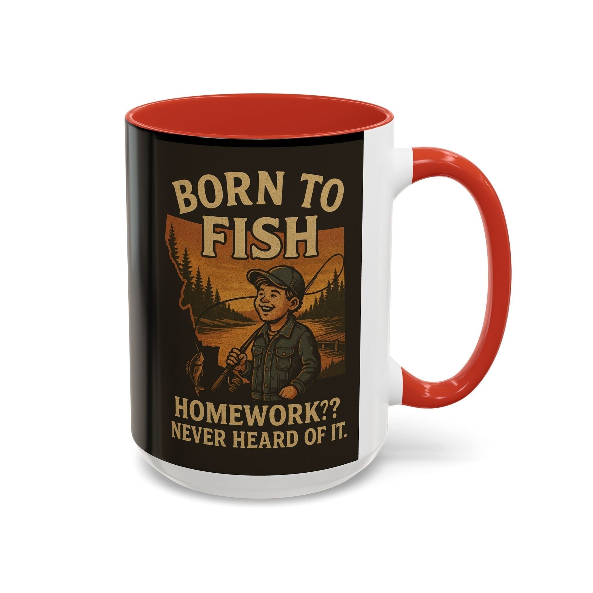 Retro Fishing Mug – Funny Coffee Cup Gift for Anglers & Campers