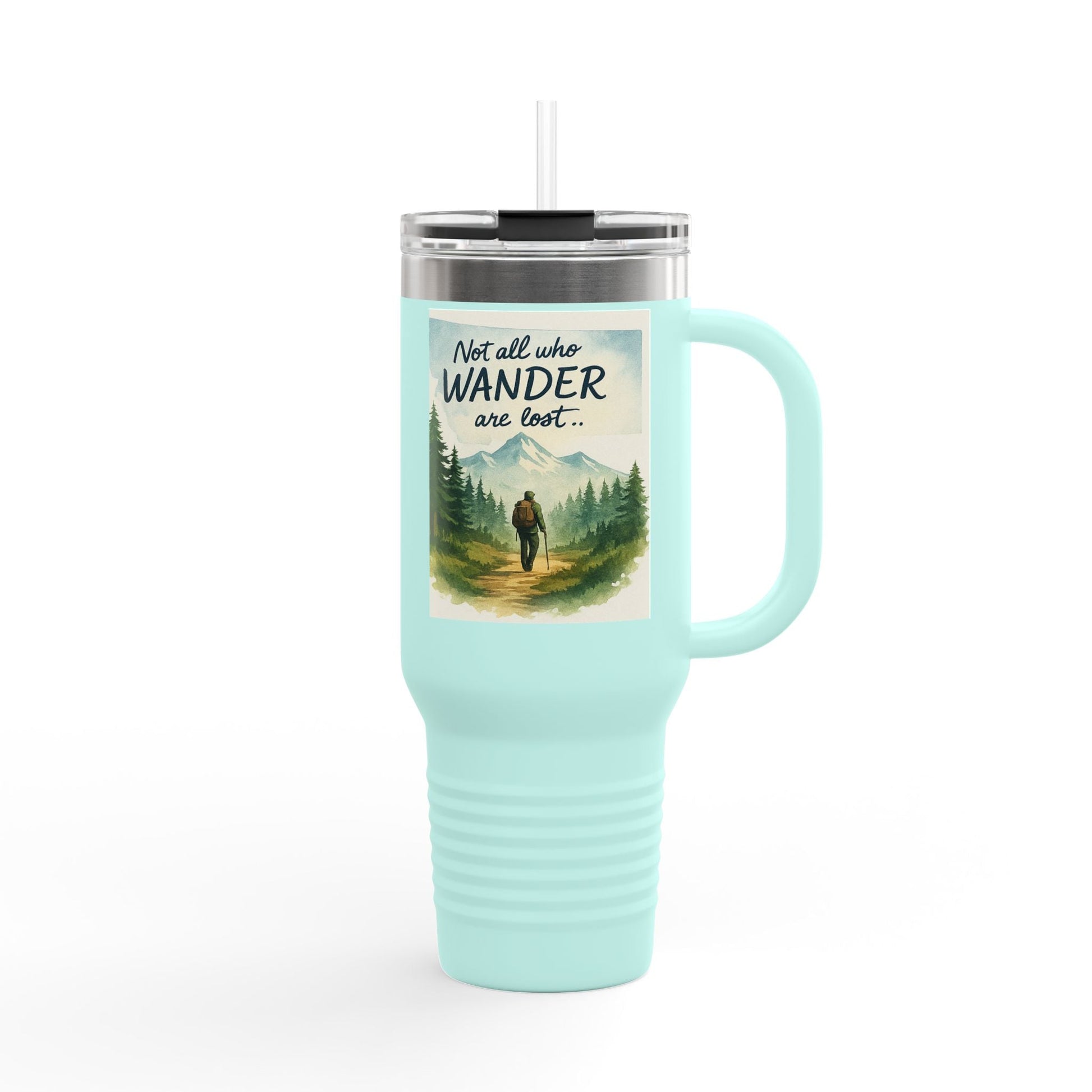 Montana 40oz Adventure Mug with elk-inspired design and spill-resistant lid for outdoor enthusiasts.