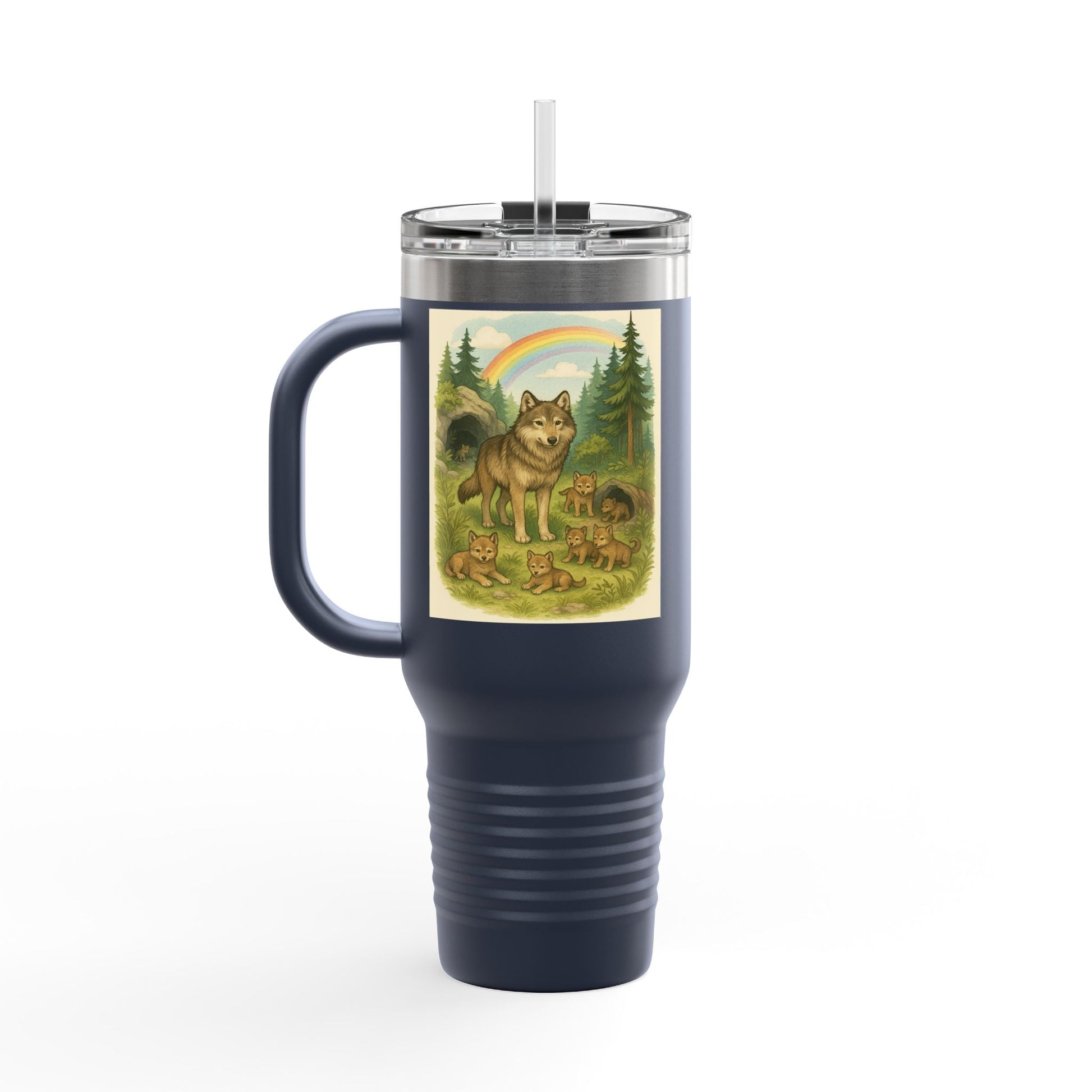 Wolves 40oz Insulated Travel Mug – Leak-Proof Tumbler for Outdoors
