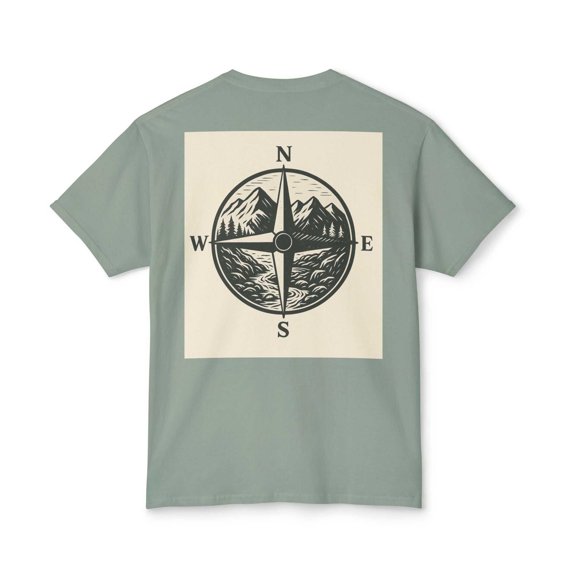 Montana Adventure Tee with nature-inspired compass design on softstyle fabric.