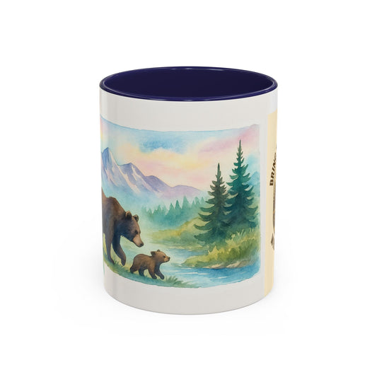 Nature-Inspired Mug – Bear & Mountain Coffee Cup for Outdoorsy Souls