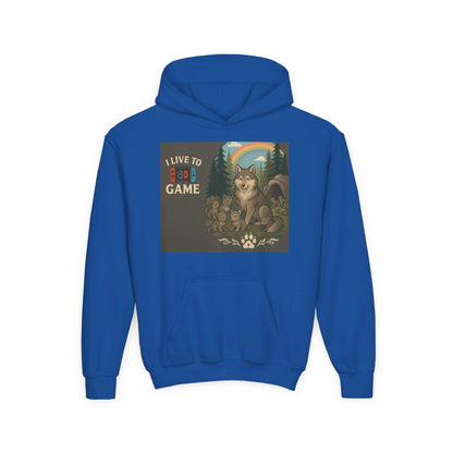 Youth Wildlife Hoodie with nature graphics and inspiring quote for kids.