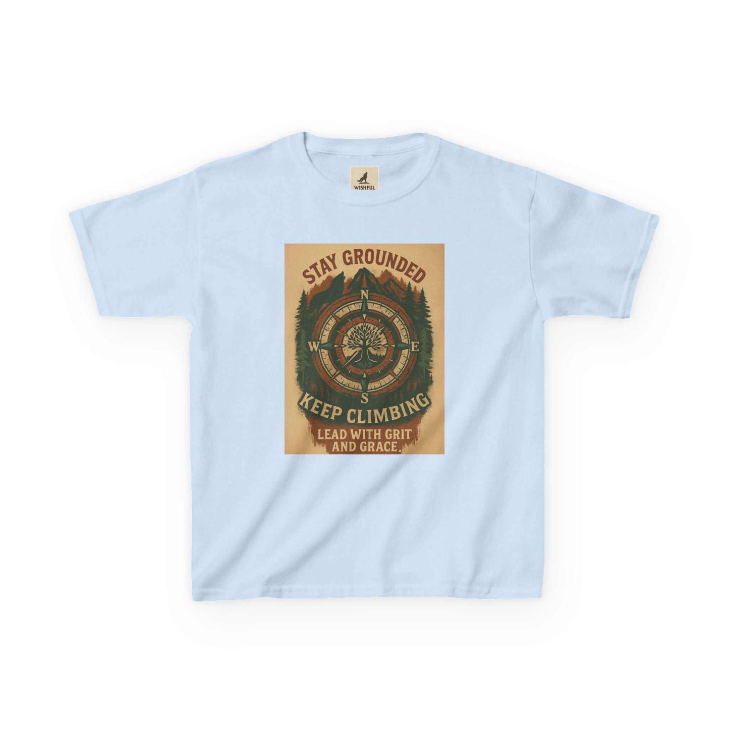 Adventure Kids Tee with motivational nature design for children.