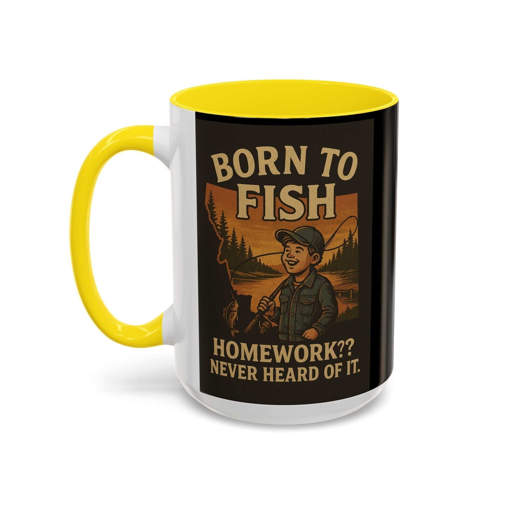 Retro Fishing Mug – Funny Coffee Cup Gift for Anglers & Campers