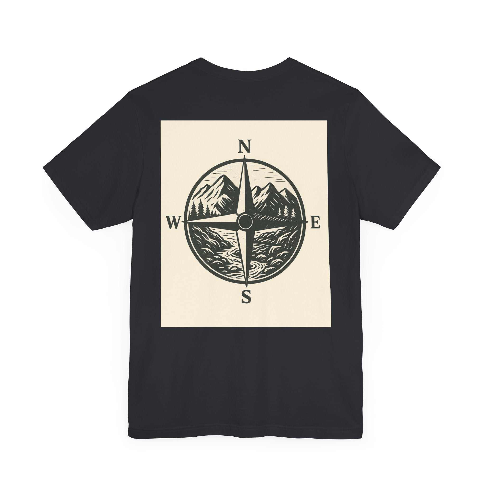 Get Lost in Montana Tee with compass and mountain graphic for outdoor adventurers.