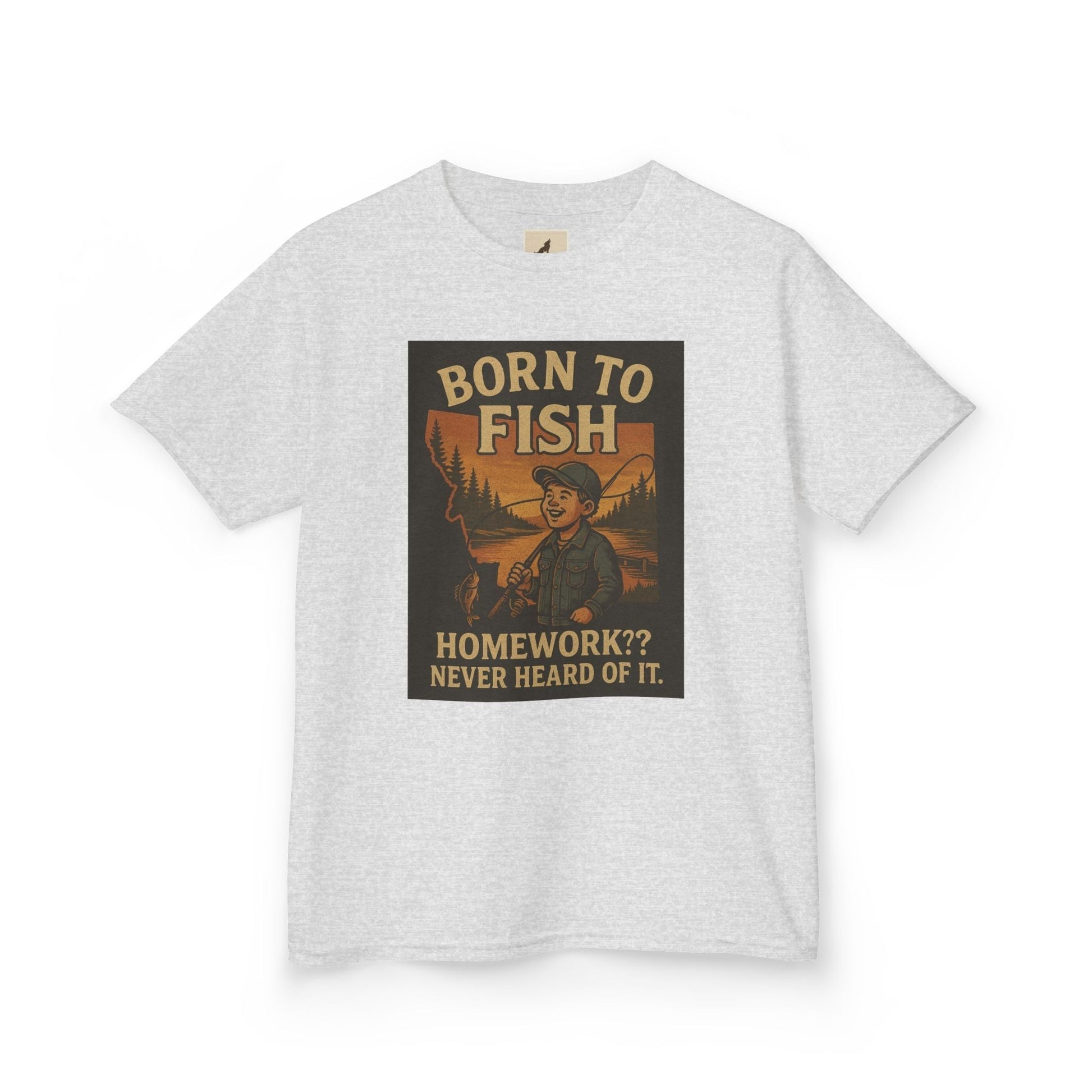 Kids Fishing T-Shirt – Funny Born to Fish, Skip Homework Design