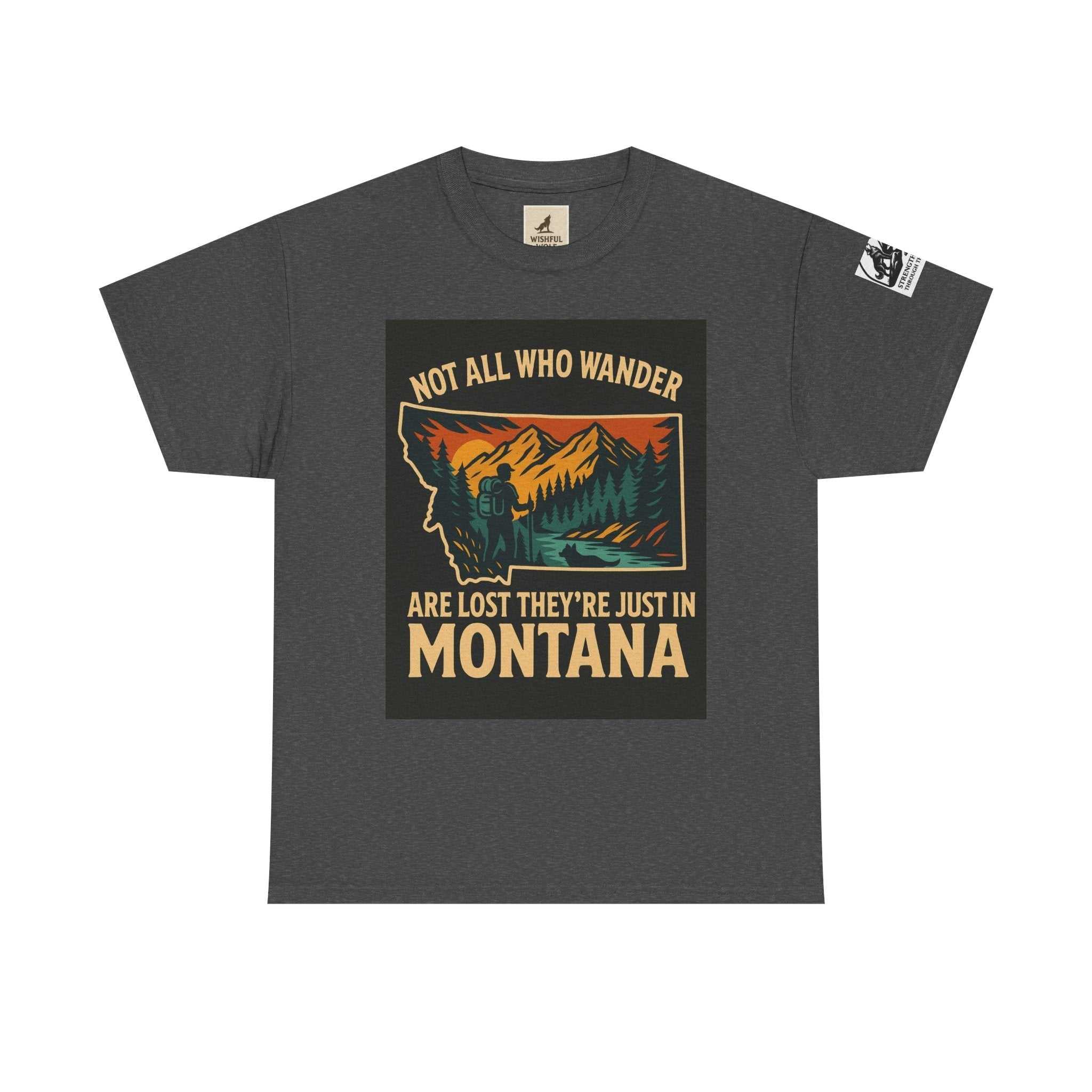 Get Lost in Montana Tee with nature-themed design, perfect for adventurous souls.