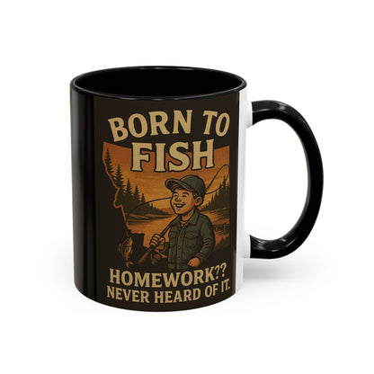 Retro Fishing Mug – Funny Coffee Cup Gift for Anglers & Campers