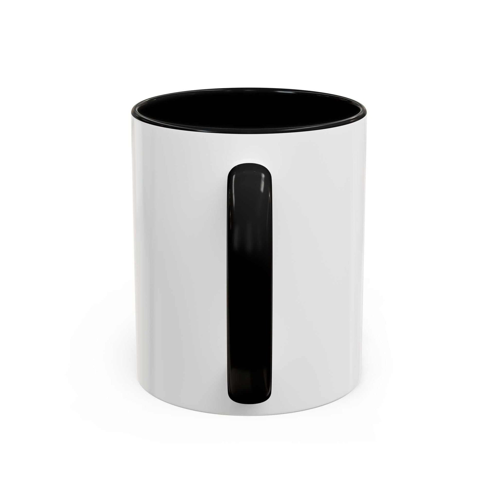 White ceramic mug with black handle, named Montana Adventure Mug, featuring nature-inspired design for adventurous souls.