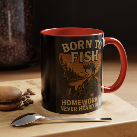 Retro Fishing Mug – Funny Coffee Cup Gift for Anglers & Campers