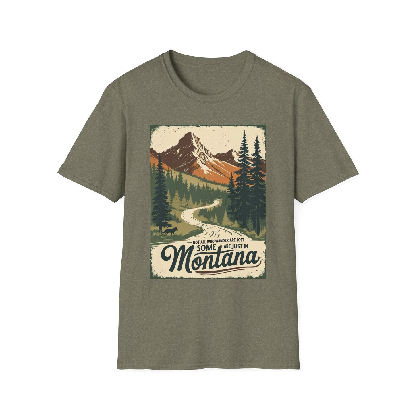 Montana Nature Tee – Softstyle Vintage Shirt for Hikers & Travelers