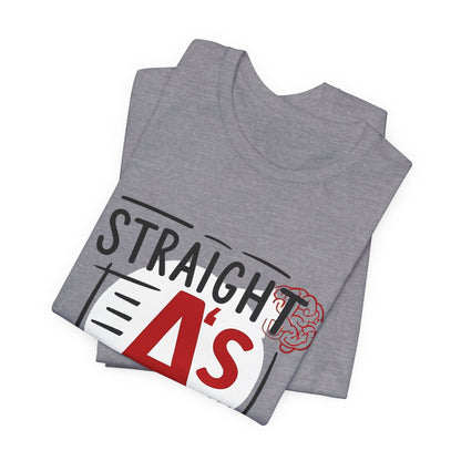 Unisex Thoughtful Overthinker Tee - Straight A's in Overthinking, Casual Tee, Gift for Students, Funny T-Shirt, Everyday Wear