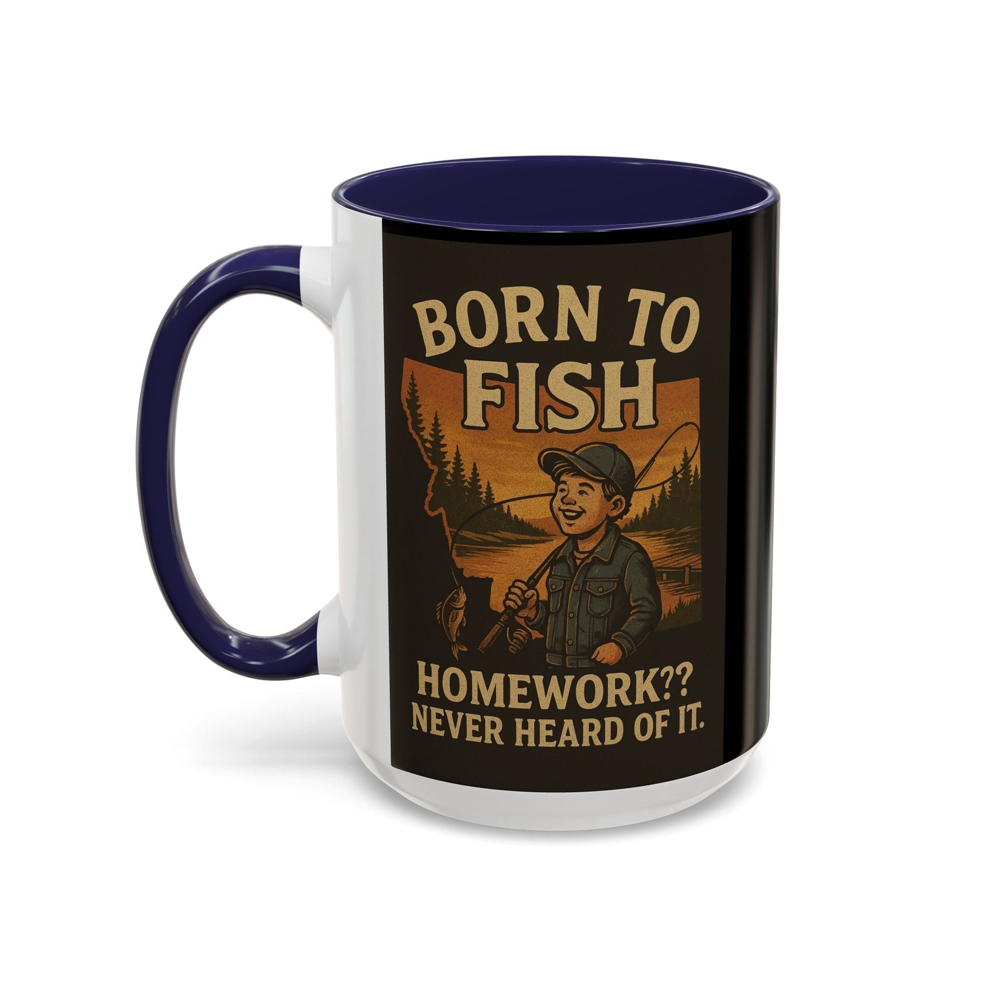 Retro Fishing Mug – Funny Coffee Cup Gift for Anglers & Campers