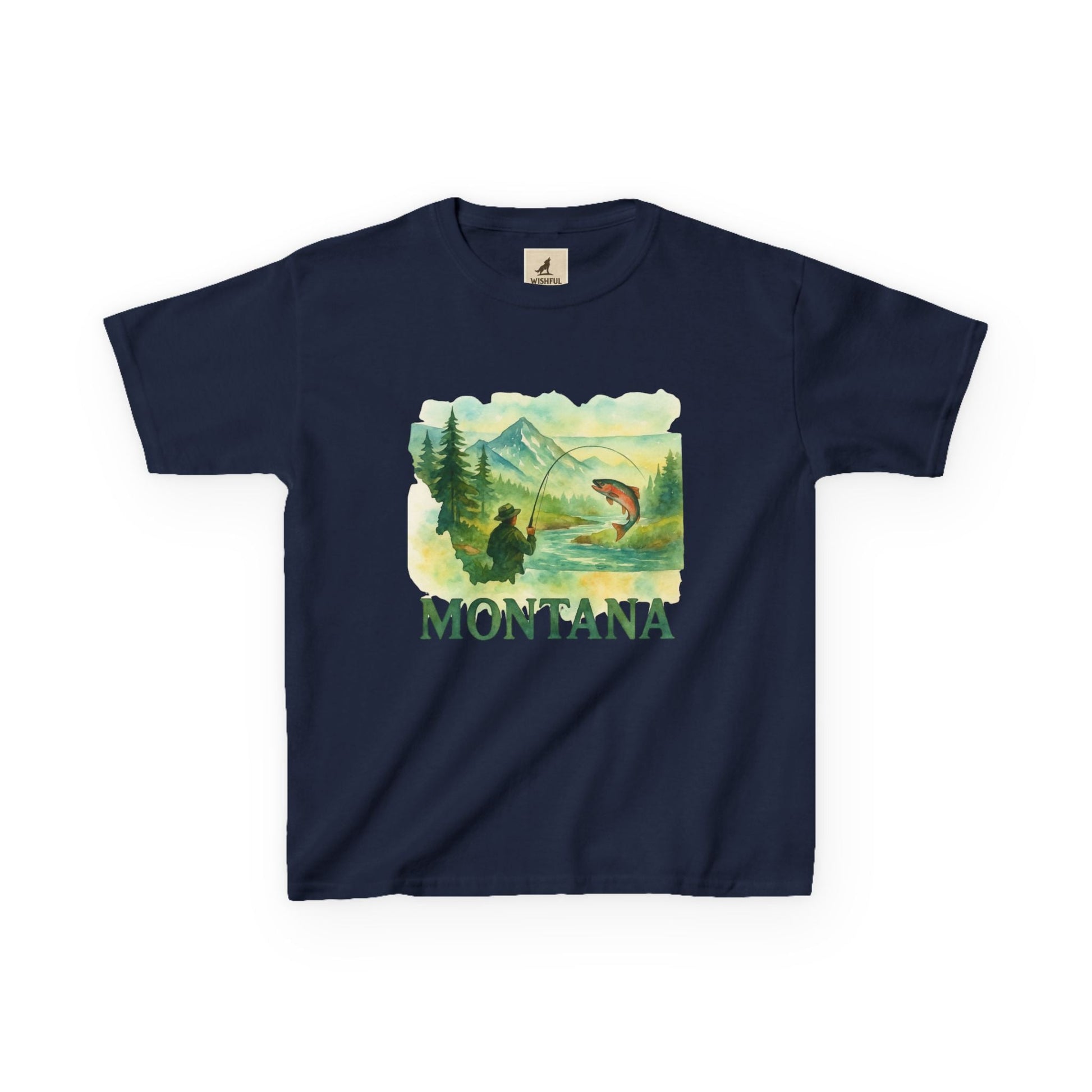 Nature-inspired Montana Adventure Kids Tee with graphic print.