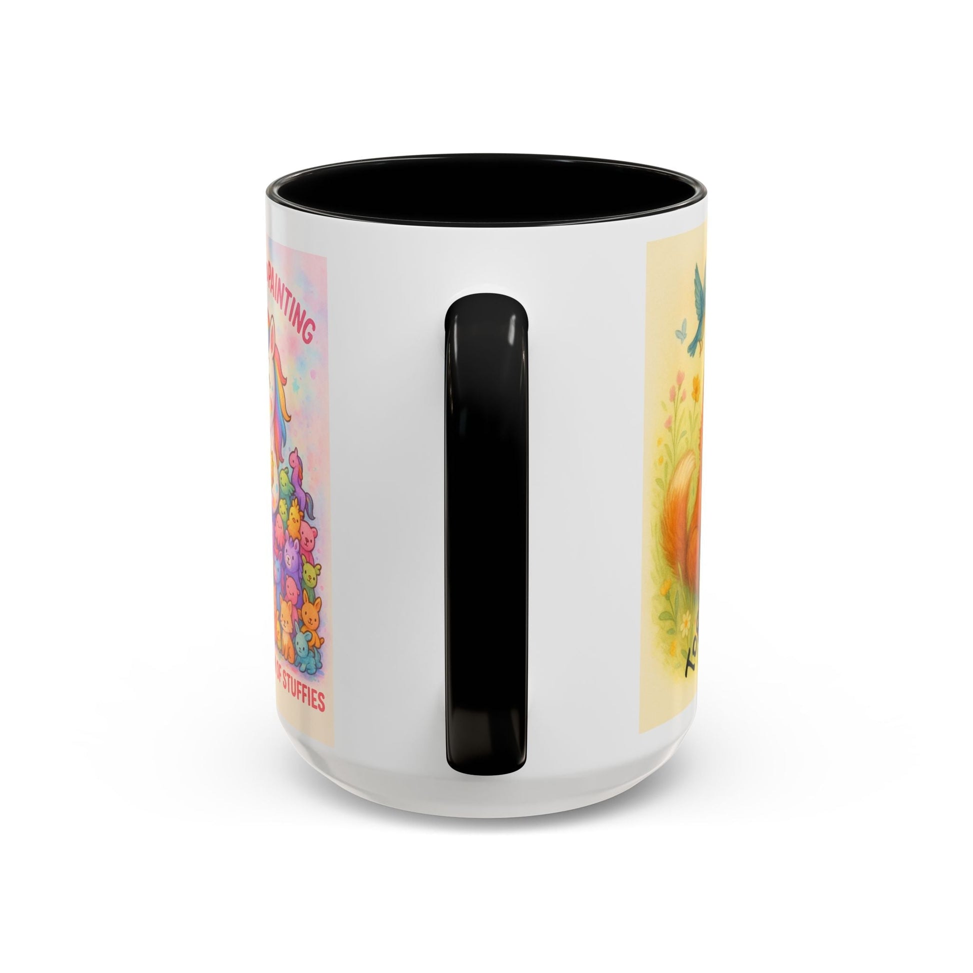 Whimsical Cat Mug with playful cat and unicorn design, perfect gift for creative minds.