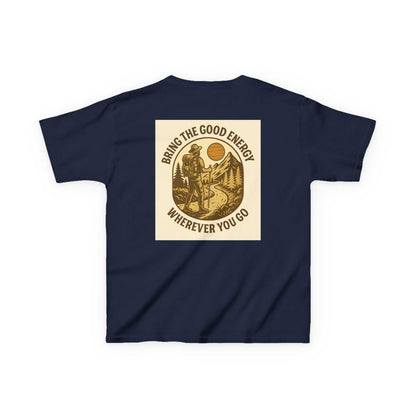 Adventure Kids Tee with nature-inspired design and motivational message, perfect for children who love exploring.