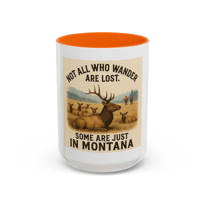 Montana Adventure Mug with rustic elk design, perfect for nature lovers and adventurers.