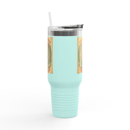 40oz Stay Grounded Travel Mug with insulated stainless steel design, ergonomic handle, and leak-proof lid.