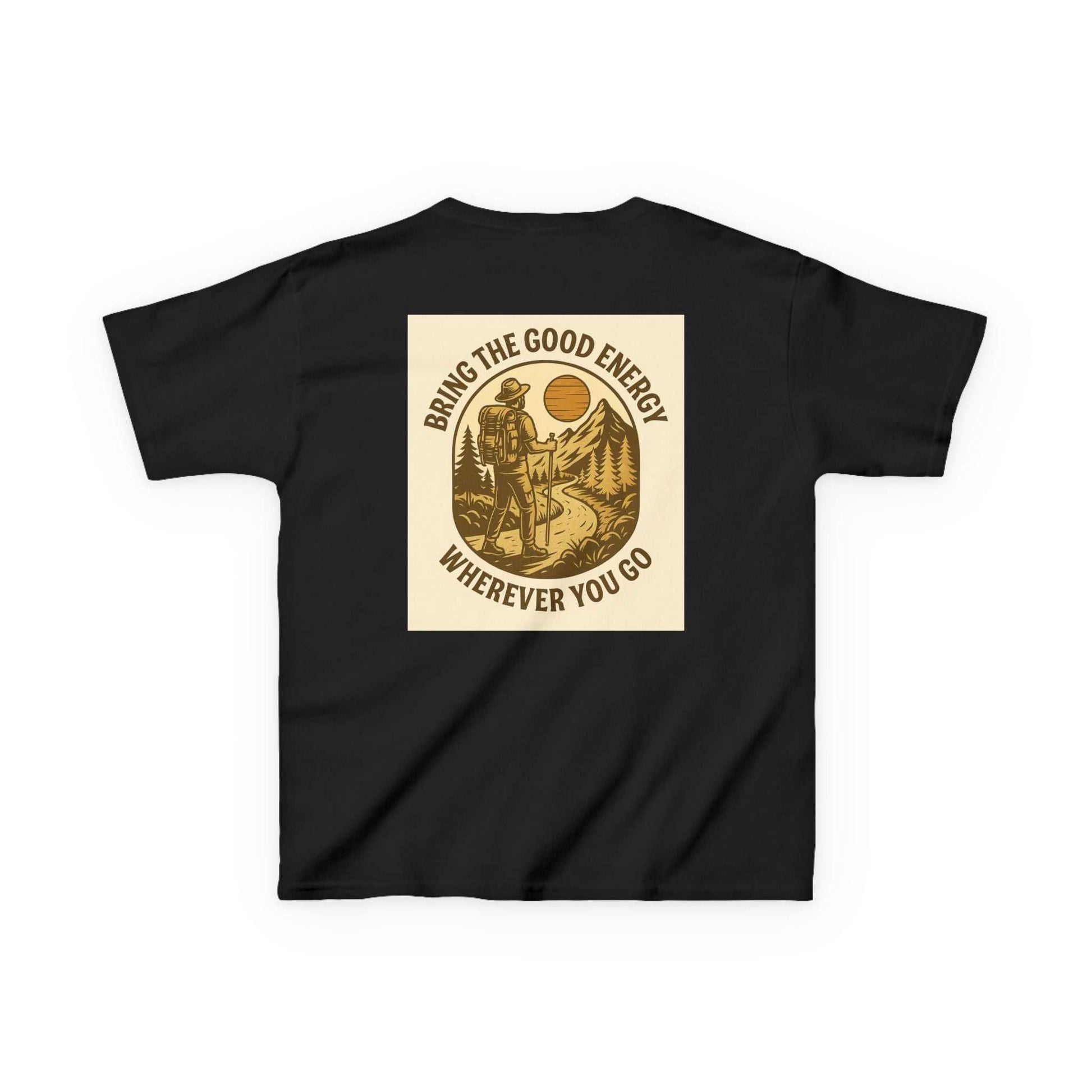 Nature-Inspired Adventure Kids Tee with motivational print, perfect for young explorers.