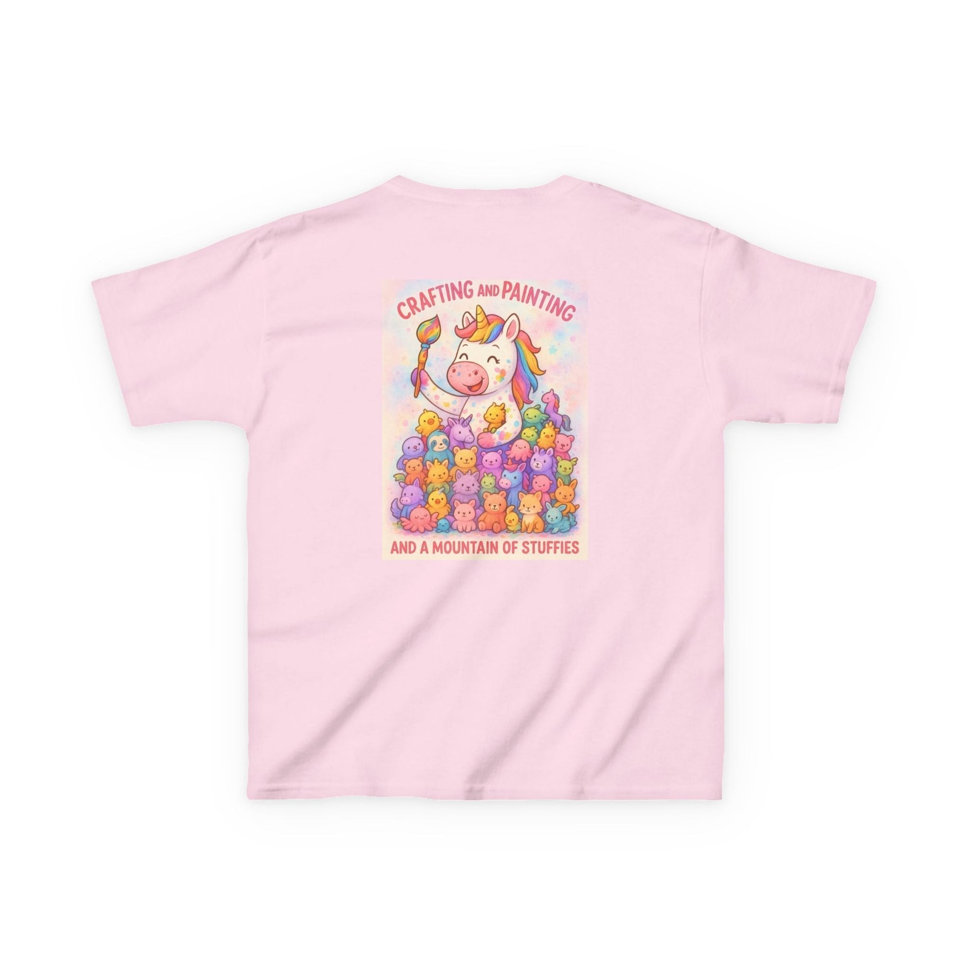 Pink Adorable Kids Animal T-Shirt with colorful animal graphics, perfect for creative children.