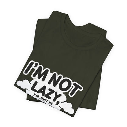 Funny Energy Saving Tee – Unisex Humor Shirt for Everyday Wear