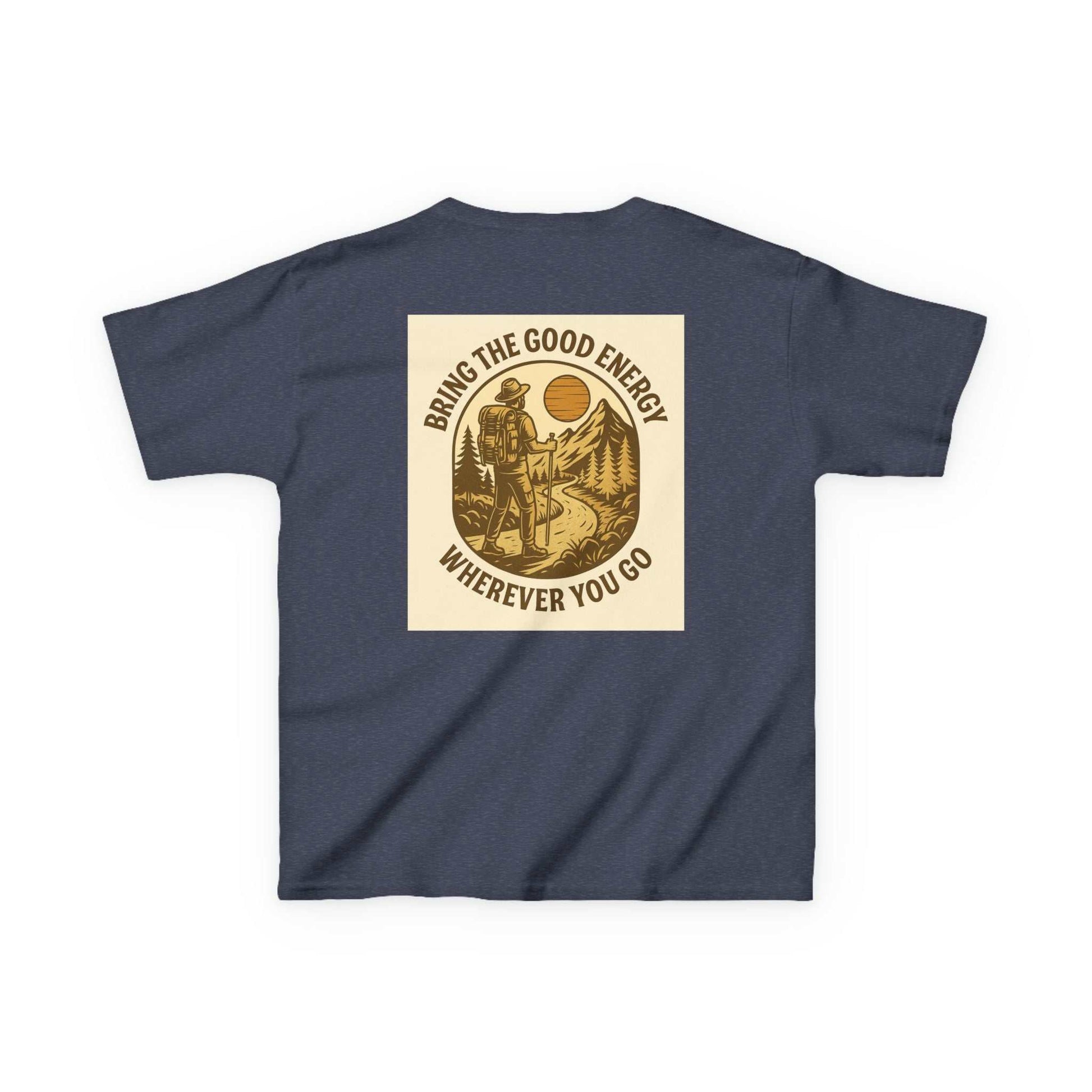 Adventure Kids Tee with nature-inspired motivational message, perfect for young explorers.